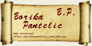 Borika Pantelić vizit kartica
